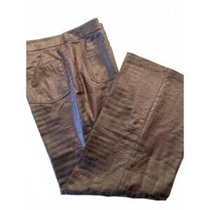 NEW INSIGHT women's four pocket vegan croc pant in brown